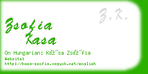 zsofia kasa business card